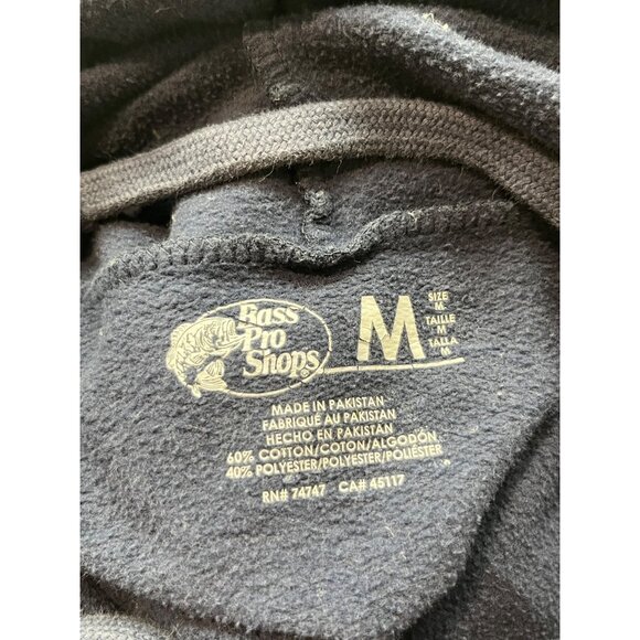 Bass Pro Shops Mens Medium Navy Blue Hoodie 6245055 Fishing Hunting Outdoor - Picture 3 of 9